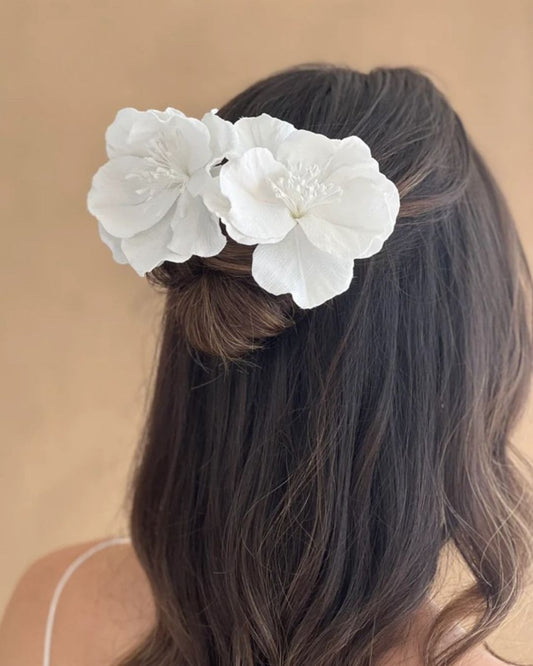 kumaş çiçek gelin saç tokası