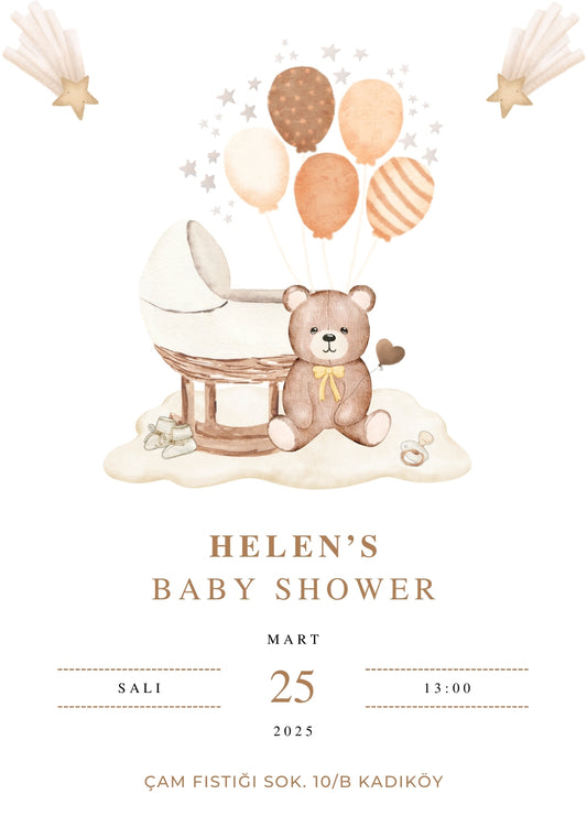 Baby Bear Digital Invitation