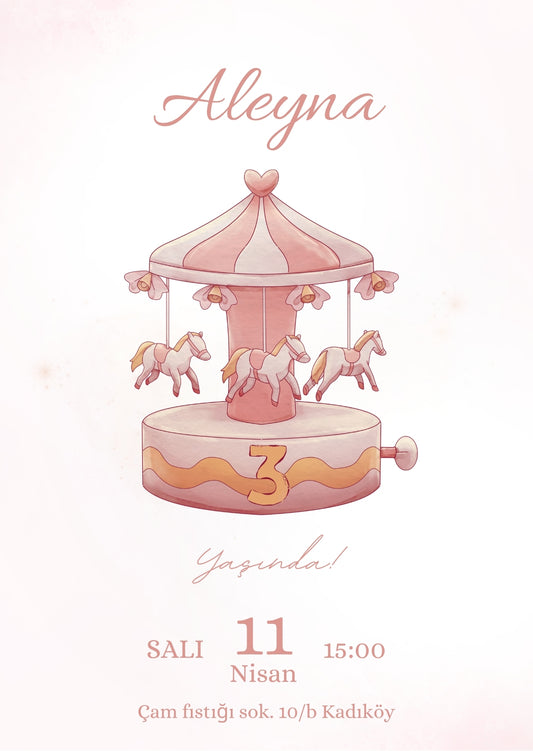 Pink Carousel Digital Invitation